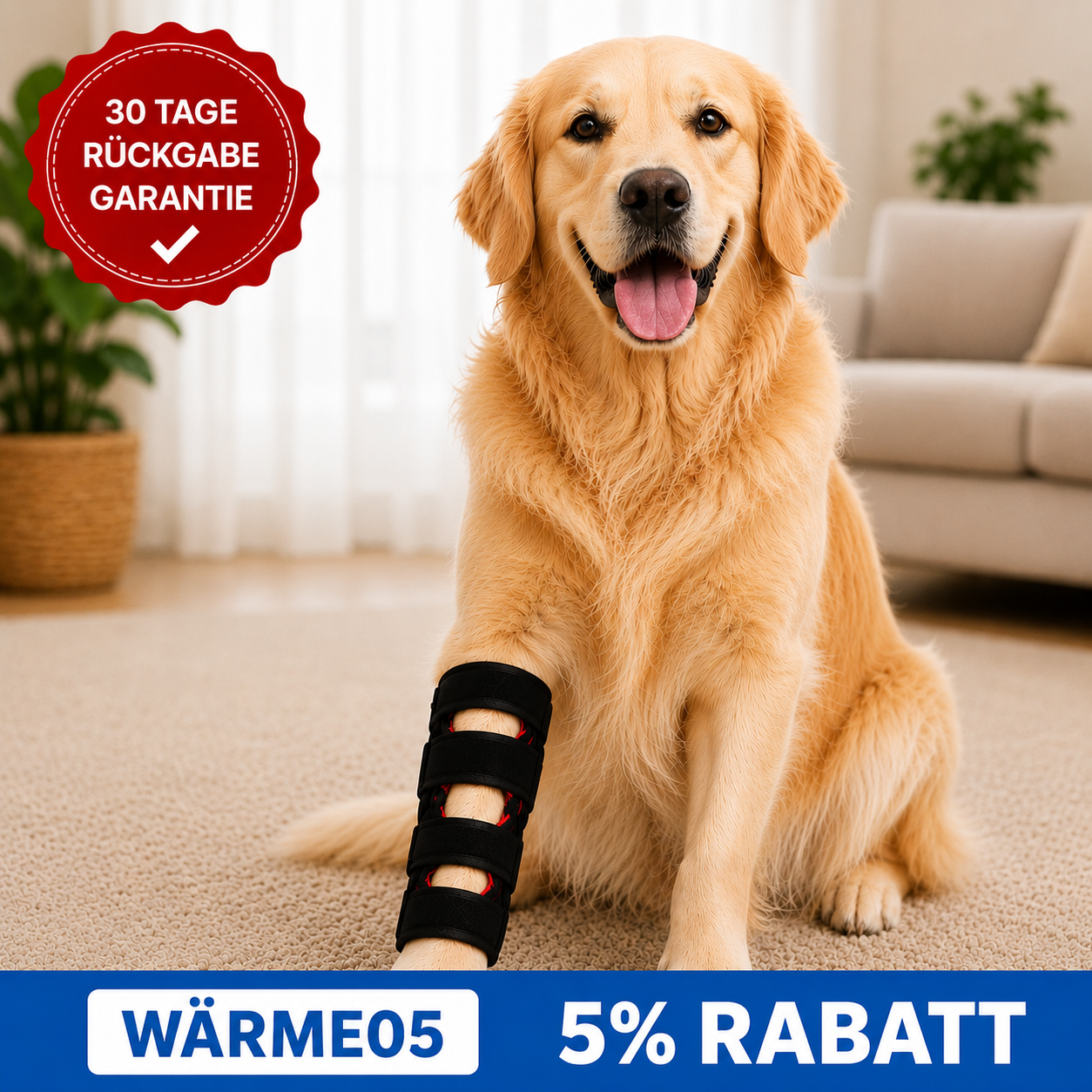 FellLicht Bandage | Rotlicht-Therapiebandage für Hunde
